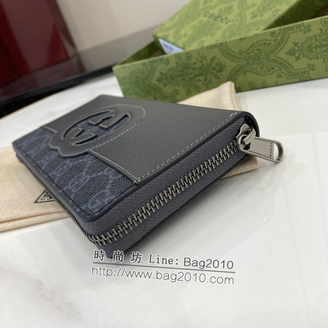 Gucci專櫃古馳最新款飾鏤空互扣式雙G錢包長錢包 jh2100型號：701423